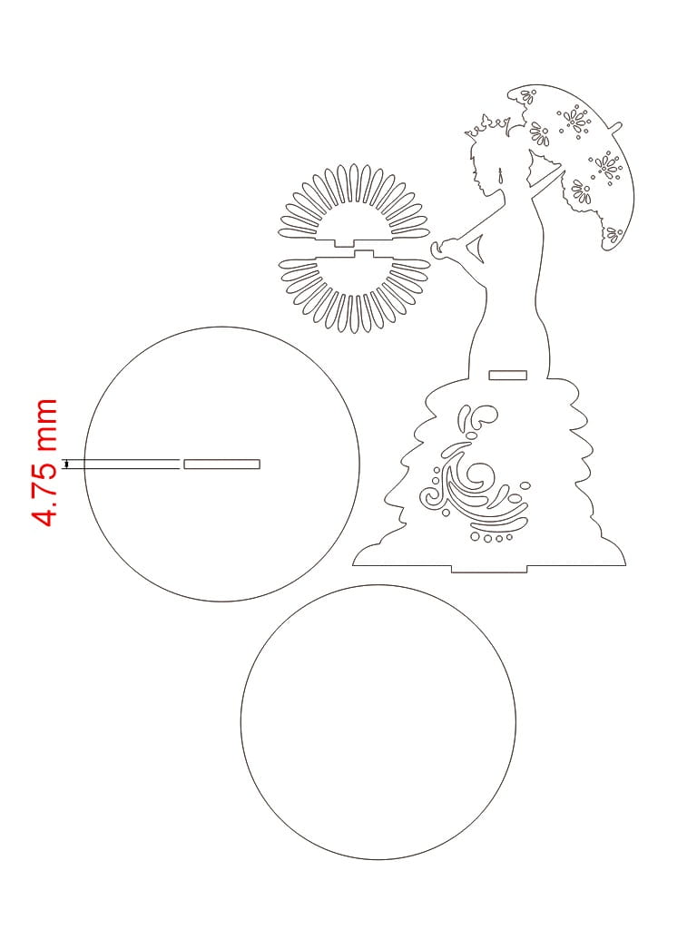 Laser Cut Crown Lady with Umbrella Napkin Holder | Elegant Table Decor