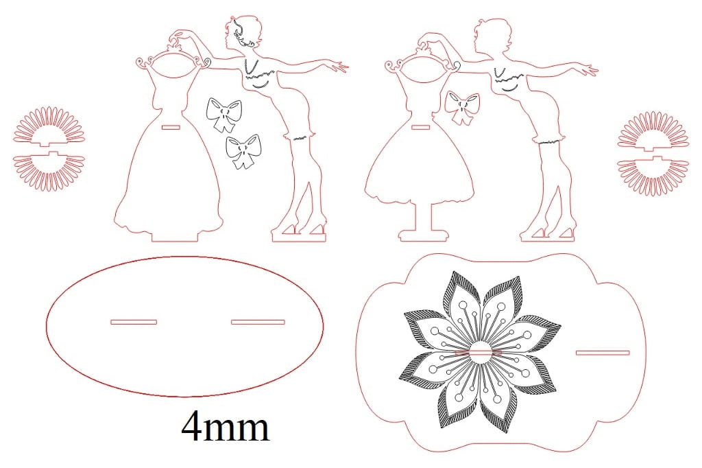 Laser Cut Elegant Lady Dress Napkin Holder | Dining Table Decoration