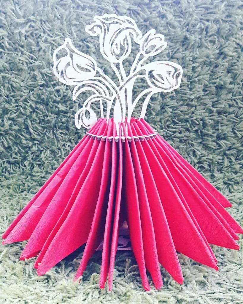 Laser Cut Flower Bouquet Napkin Holder | Dining Table Decor