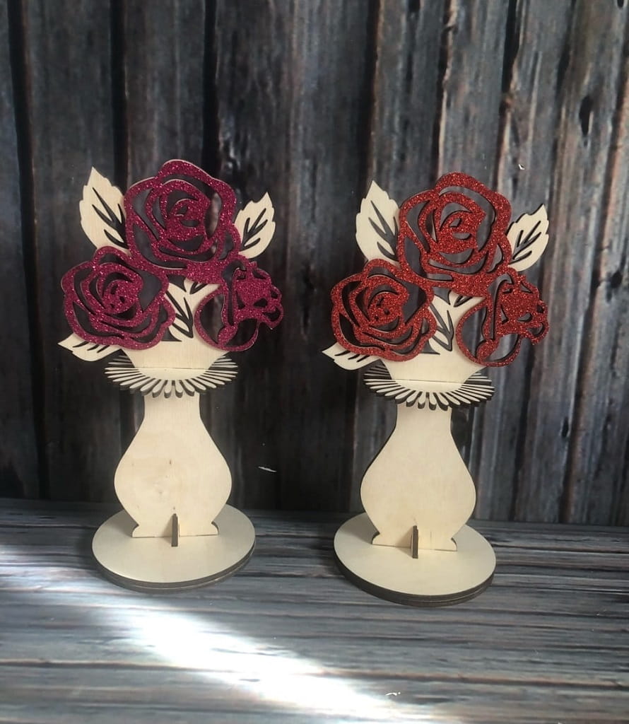 Laser Cut Rose Flower Napkin Holder | Romantic Party Table Decor