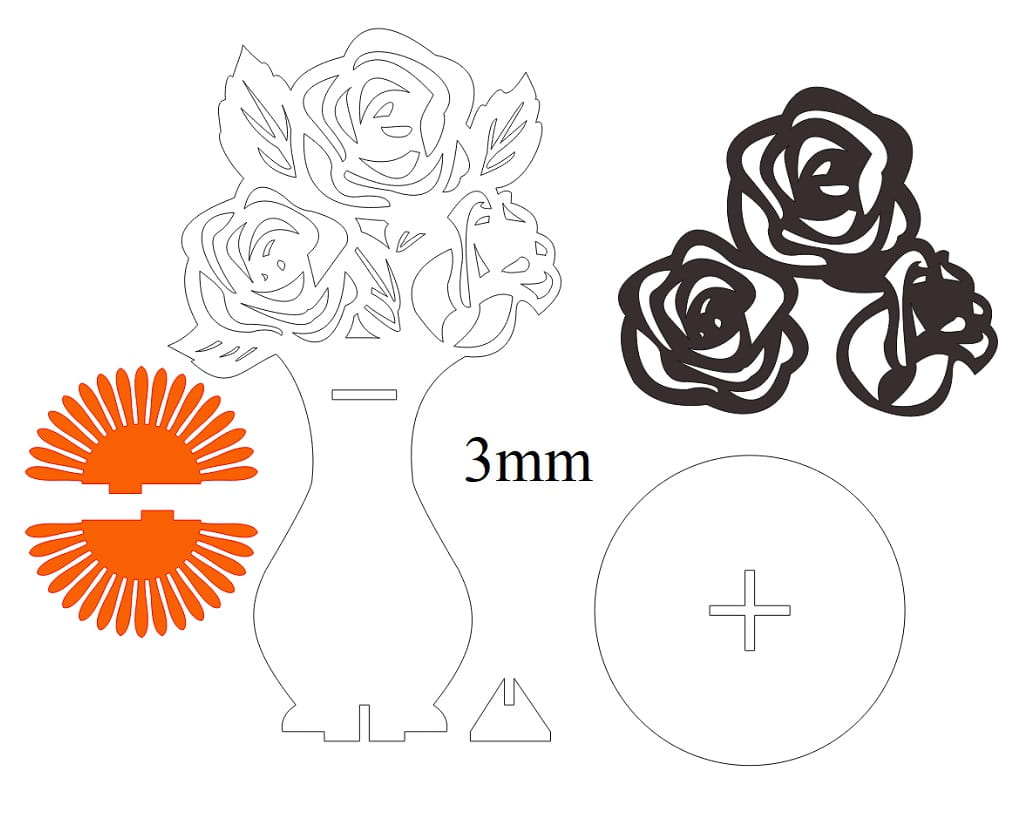 Laser Cut Rose Flower Napkin Holder | Romantic Party Table Decor