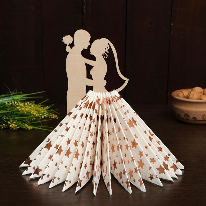 Laser Cut Wedding Couple Napkin Holder | Romantic Table Decor