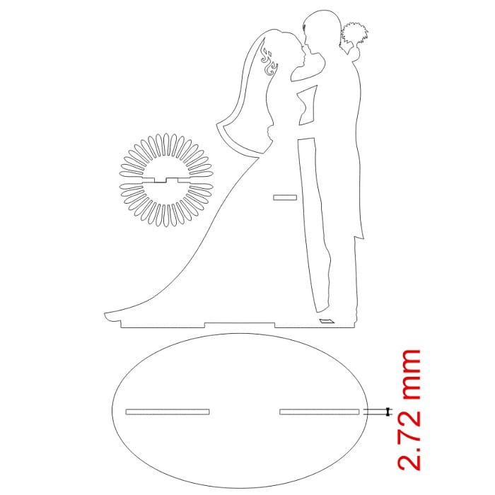 Laser Cut Wedding Couple Napkin Holder | Romantic Table Decor