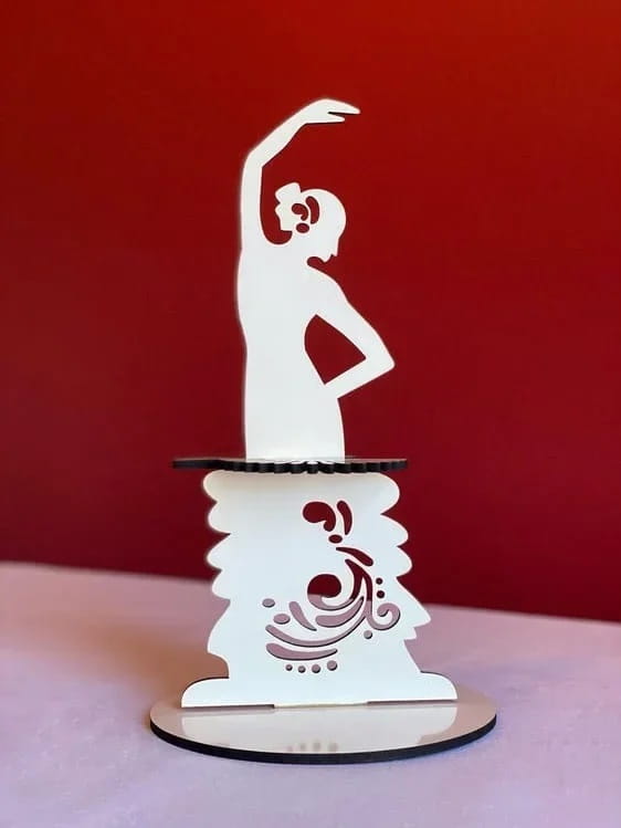 Laser Cut Dancing Lady Napkin Holder | Flamenco Table Decor