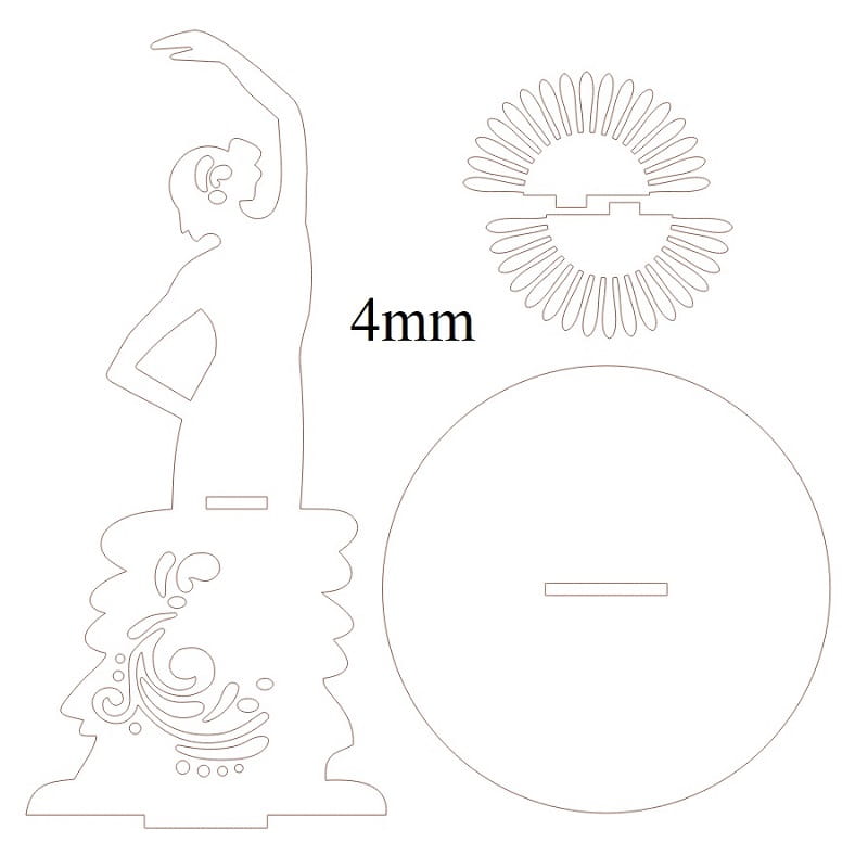 Laser Cut Dancing Lady Napkin Holder | Flamenco Table Decor