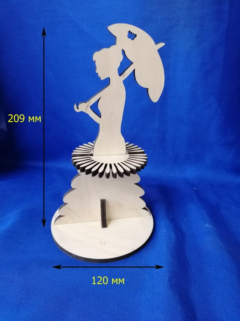 Laser Cut Girl with Umbrella Napkin Holder for Dining and Party Table