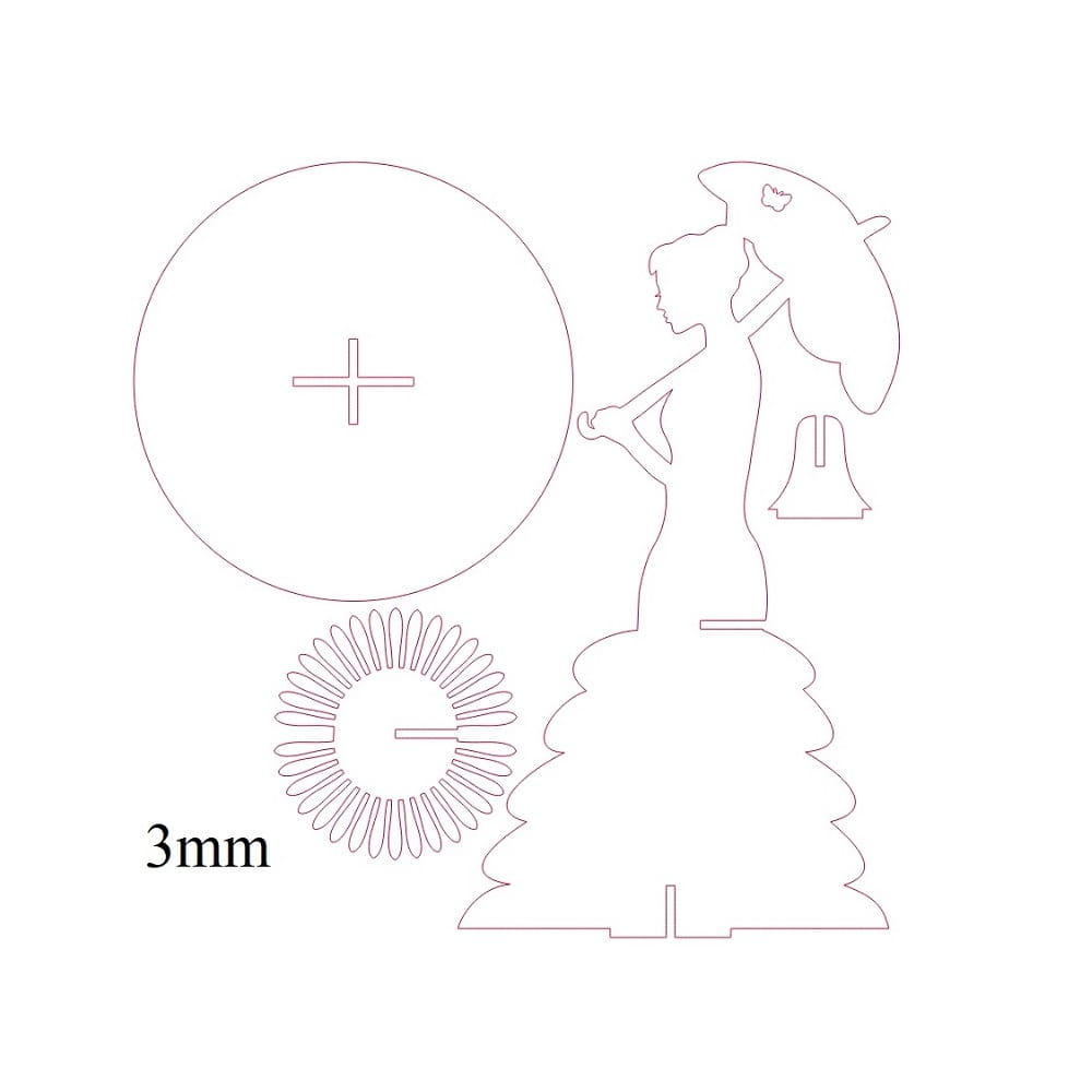 Laser Cut Girl with Umbrella Napkin Holder for Dining and Party Table