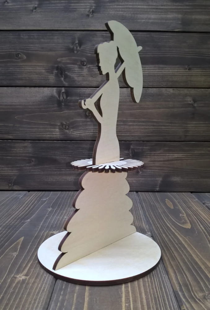 Laser Cut Lady with Parasol Napkin Holder | Elegant Table Decor