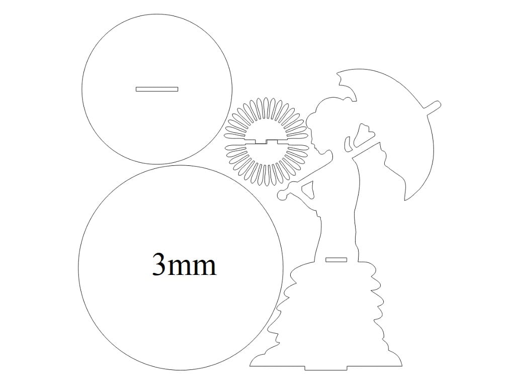 Laser Cut Umbrella Girl Decorative Napkin Holder