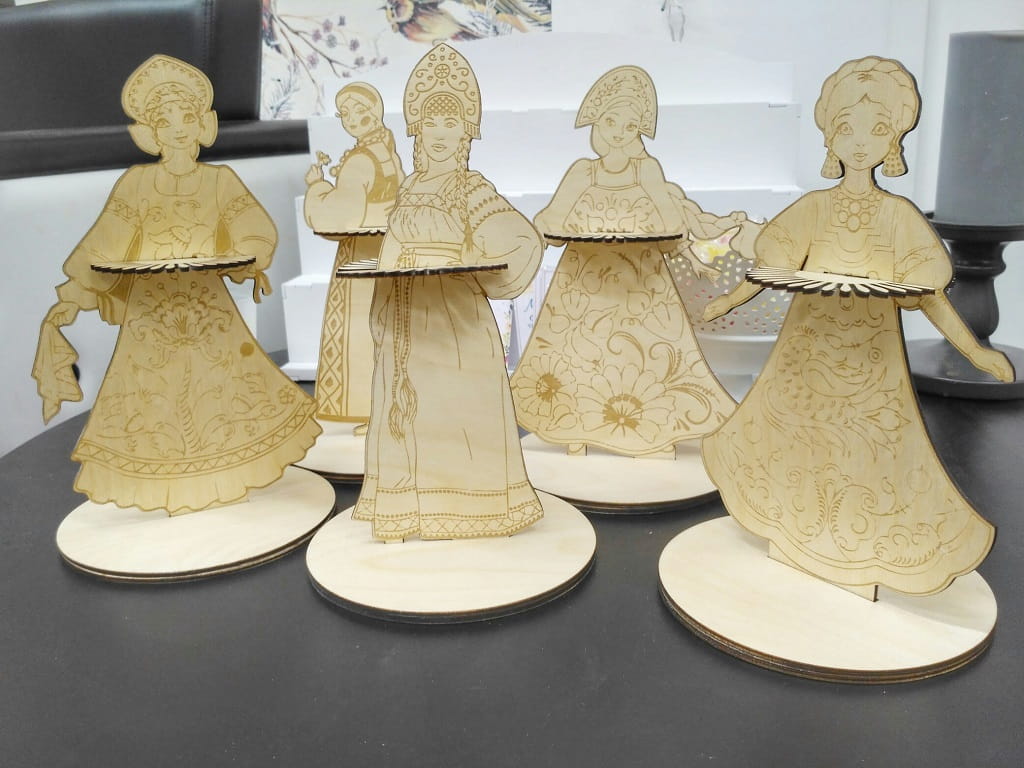 Laser Cut Traditional Slavic Women Napkin Holder Bundle