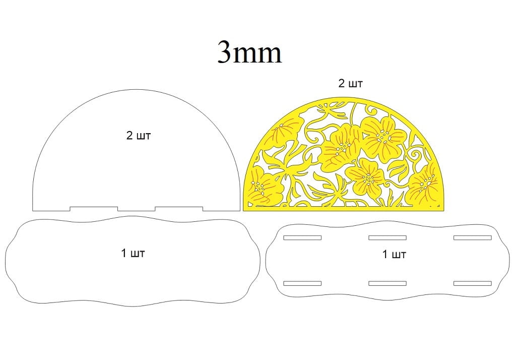 Laser Cut Floral Napkin Holder for Dining Table