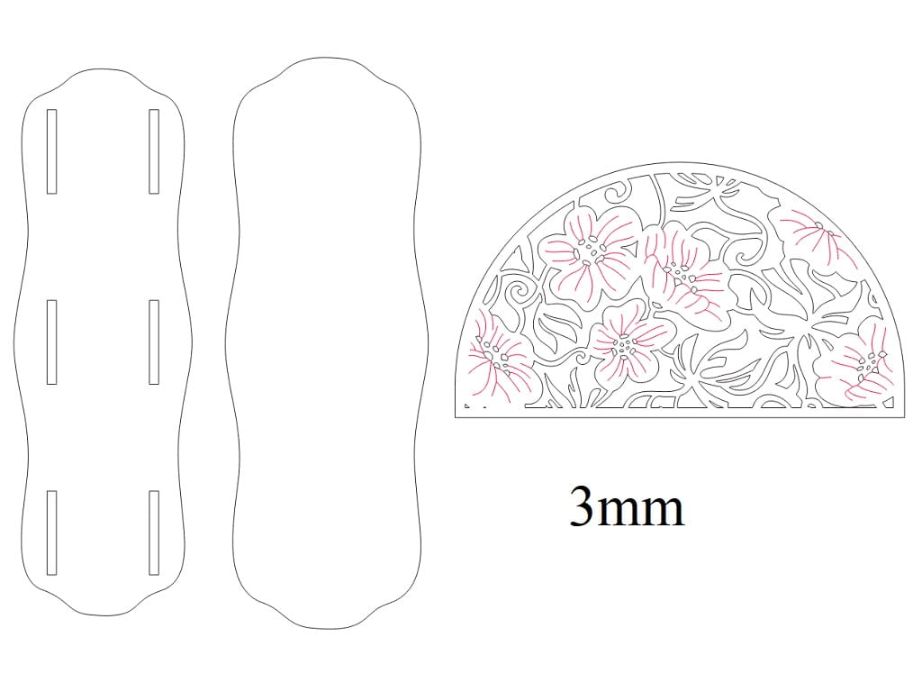 Laser Cut Floral Napkin Holder Tissue Paper Stand