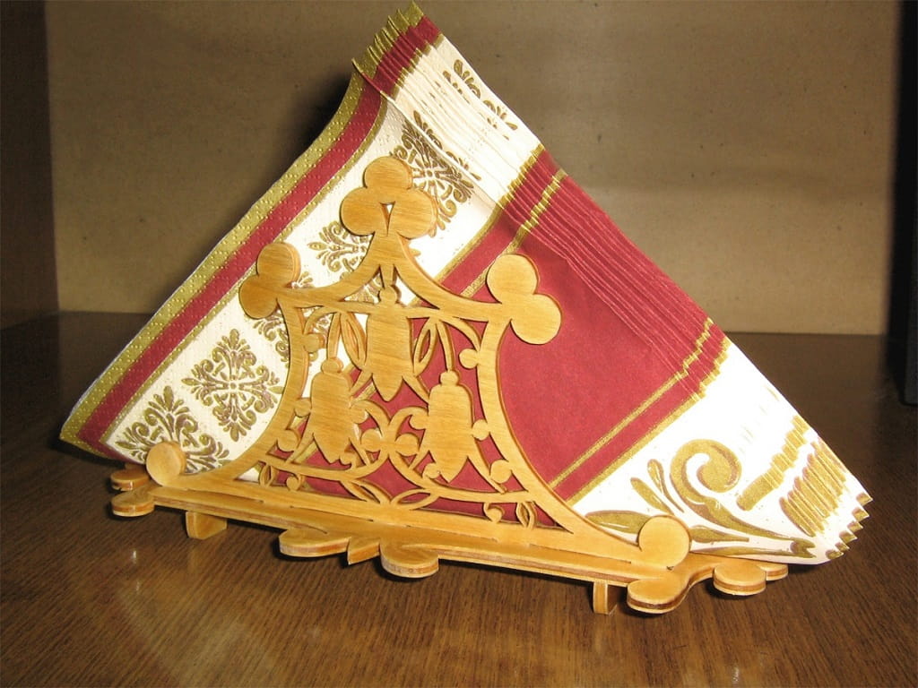 Laser Cut Intricate Design Decorative Wooden Napkin Holder