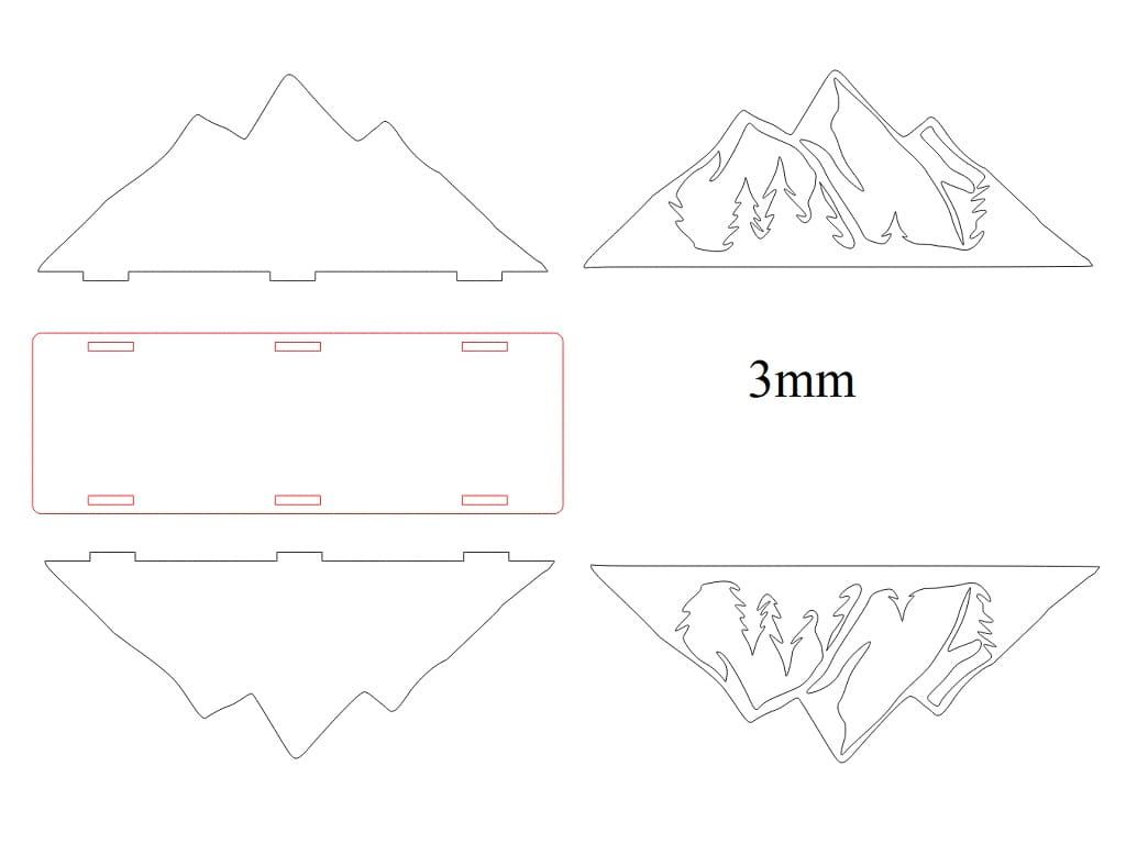 Laser Cut Mountain Themed Napkin Holder for Kitchen Countertops