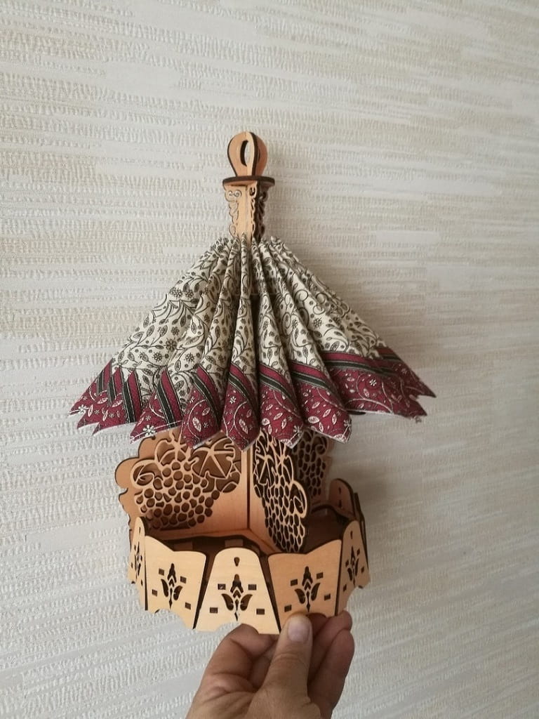 Laser Cut Napkin Holder with Compartments for Spices
