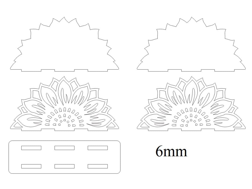 Laser Cut Sunflower Wooden Tissue and Napkin Holder | Floral Table Decor
