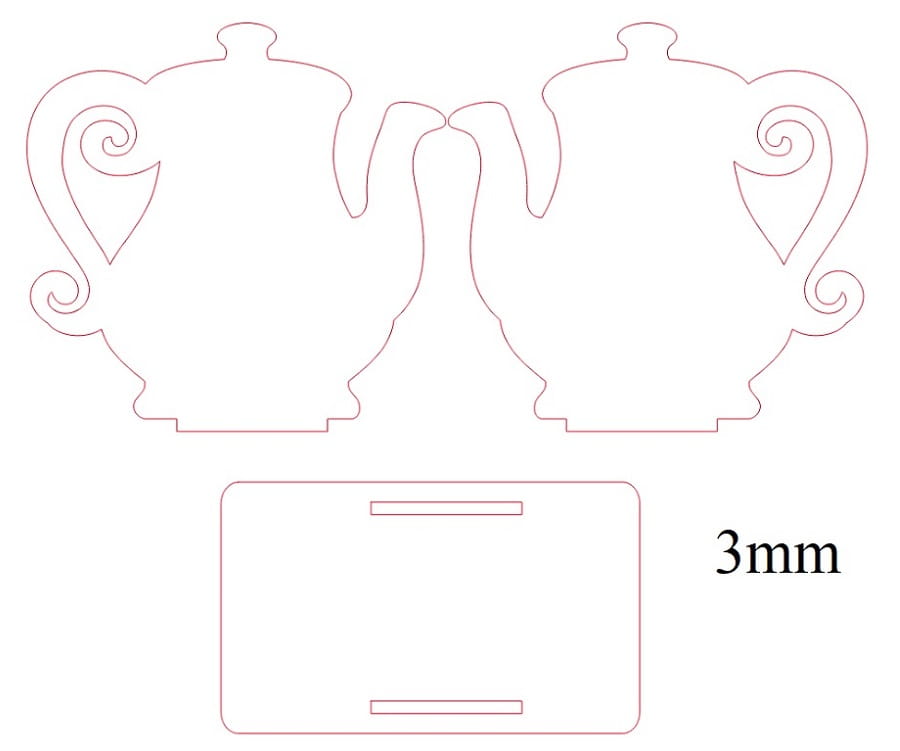 Laser Cut Teapot Paper Napkin Holder for Dining Table Decor