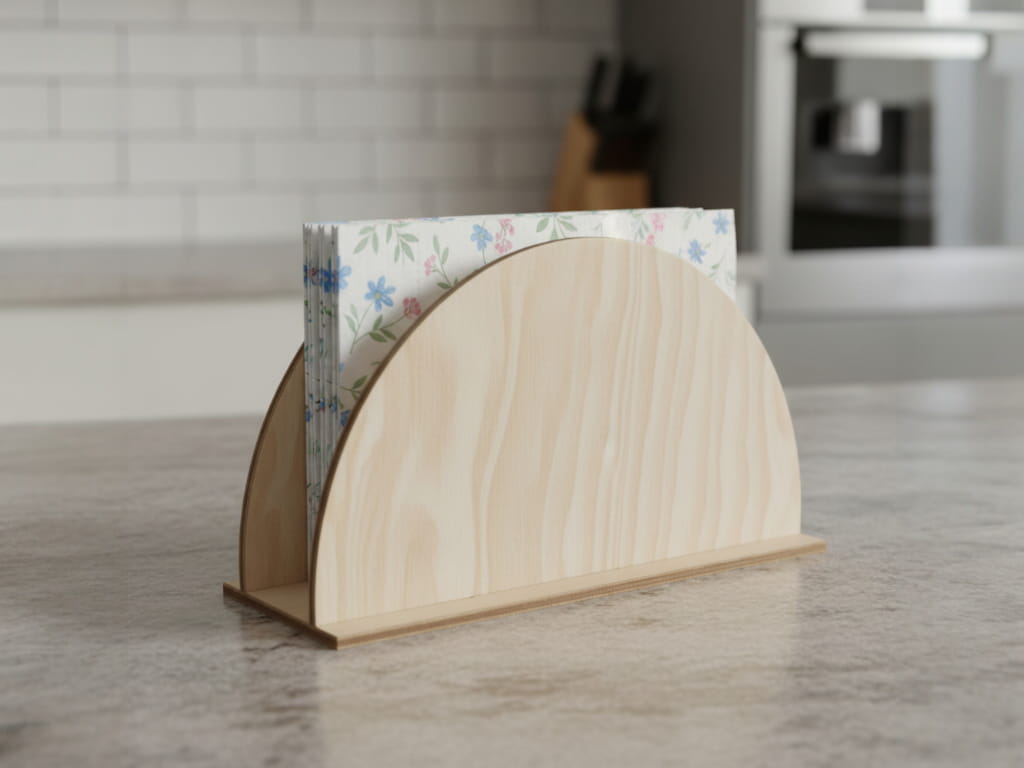 Laser Cut Semi Circular Wooden Napkin Holder