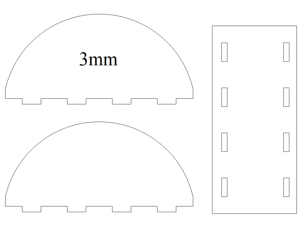 Laser Cut Semi Circular Wooden Napkin Holder