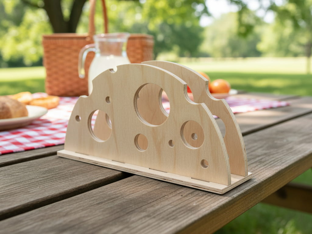 Laser Cut Wooden Napkin Holder for Table Decor