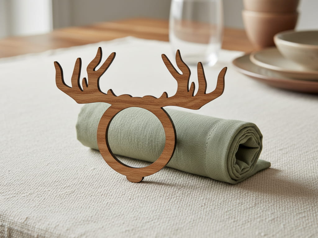 Laser Cut Reindeer Antler Napkin Ring