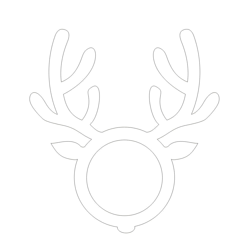 Laser Cut Christmas Deer Antler Napkin Ring