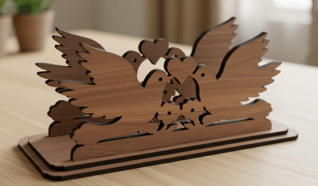 Laser Cut Pigeon Napkin Holder for Wedding Table Decor