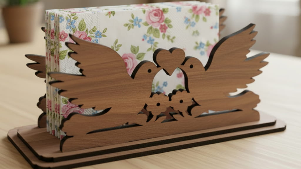 Laser Cut Pigeon Napkin Holder for Wedding Table Decor