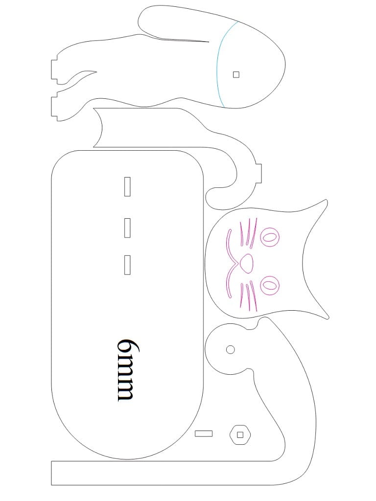 Laser Cut Wooden Cat Paper Towel Holder