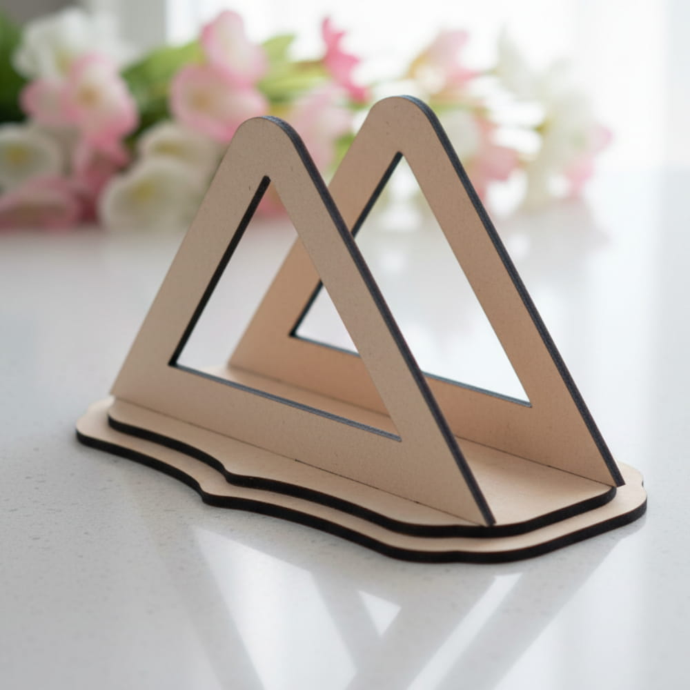 Laser Cut Wooden Triangular Shape Napkin Holder