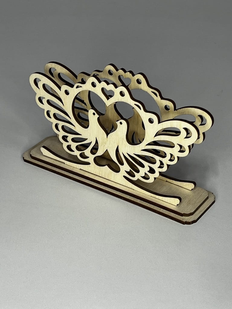 Laser Cut Doves with Arch Wooden Napkin Holder