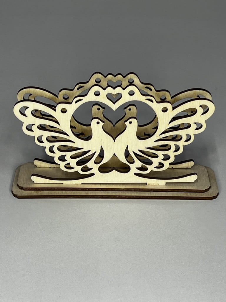Laser Cut Doves with Arch Wooden Napkin Holder