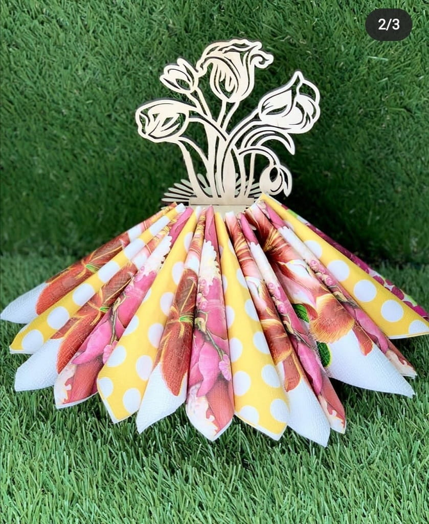 Laser Cut Tulip Flower Napkin Holder