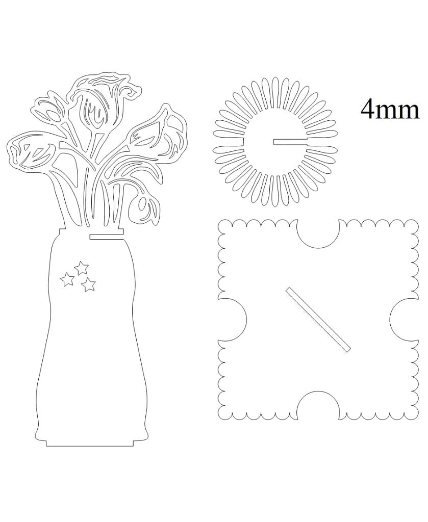 Laser Cut Tulip Flower Napkin Holder