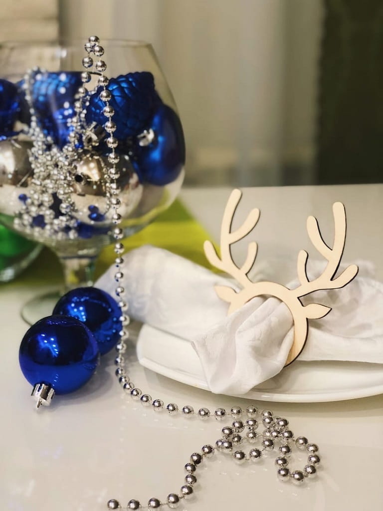 Laser Cut Reindeer Antler Napkin Ring for Christmas Decor