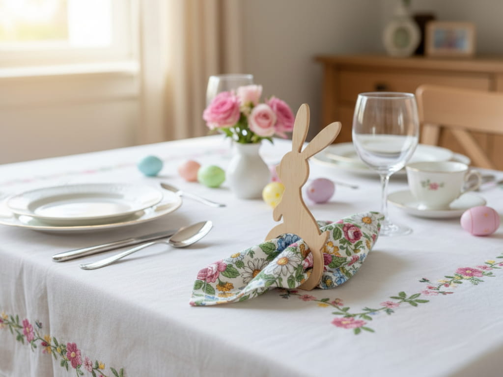 Laser Cut Easter Bunny Napkin Ring for Festive Table Decor