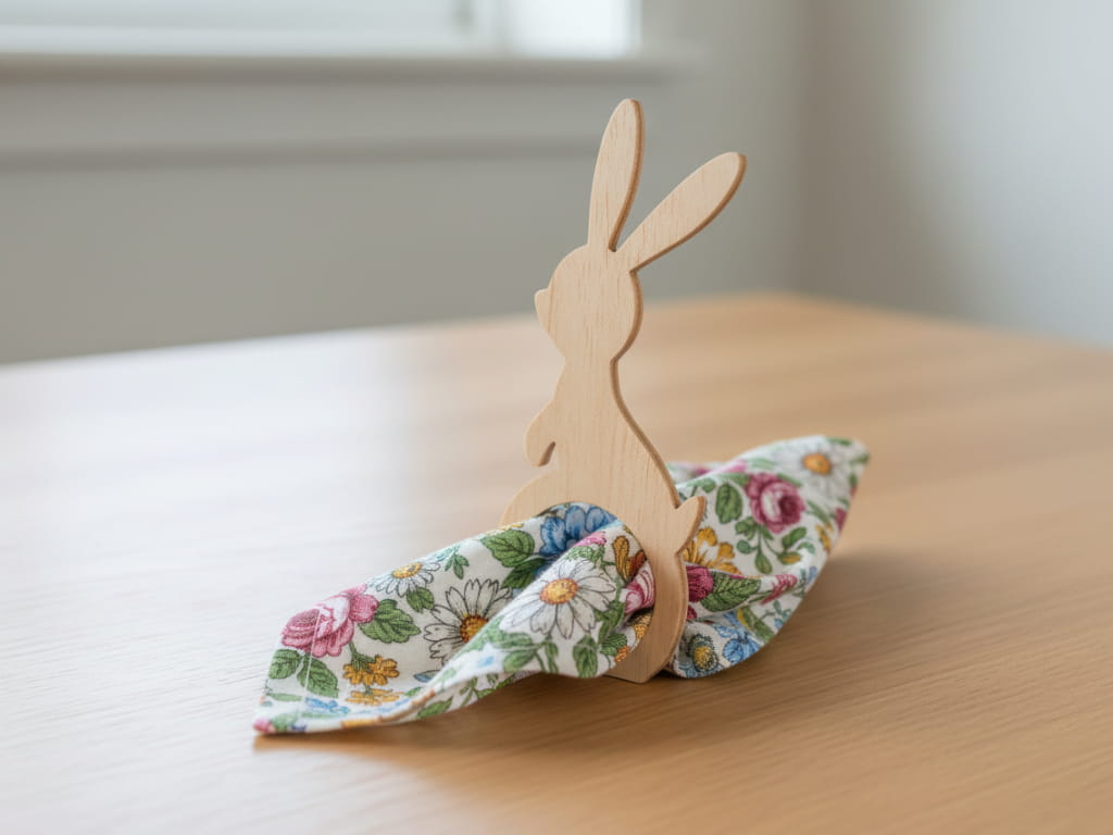 Laser Cut Easter Bunny Napkin Ring for Festive Table Decor