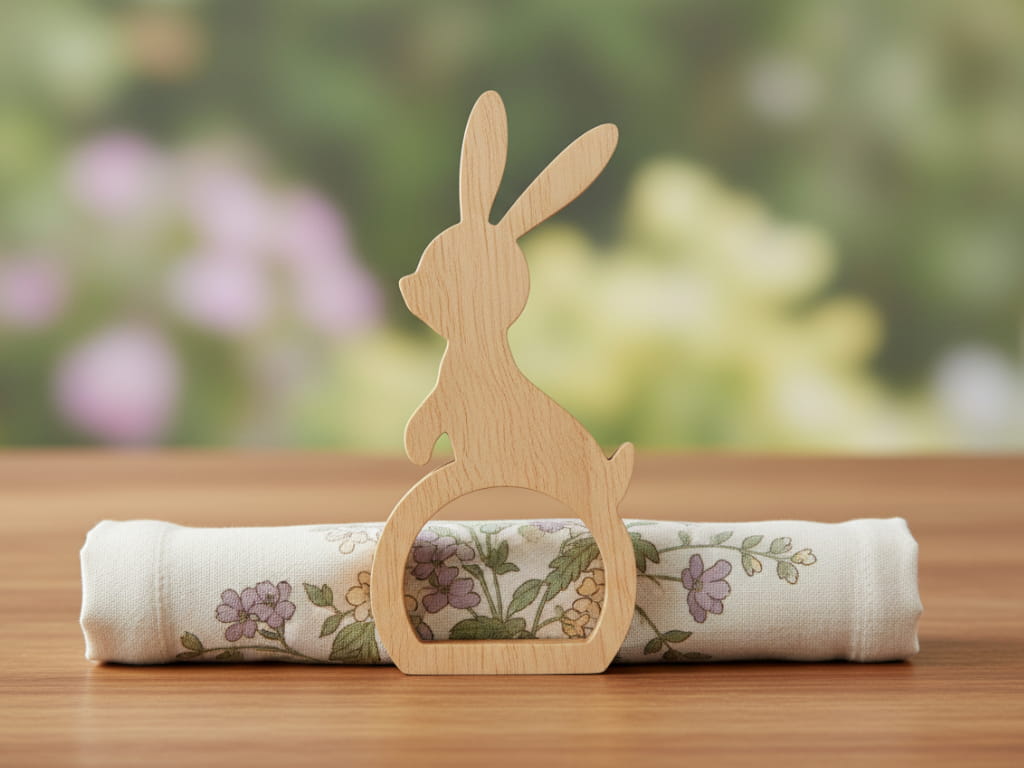 Laser Cut Easter Bunny Napkin Ring for Festive Table Decor
