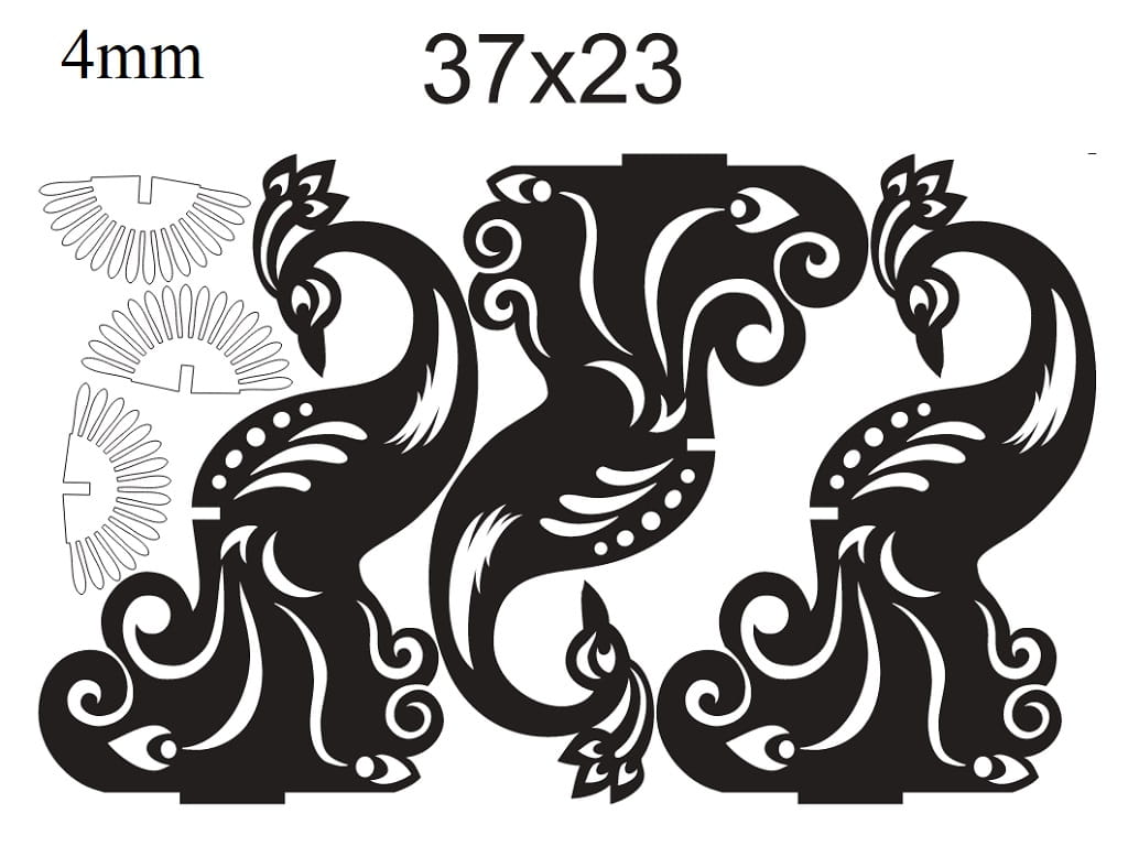 Laser Cut Peacock Shaped Wooden Napkin Holder