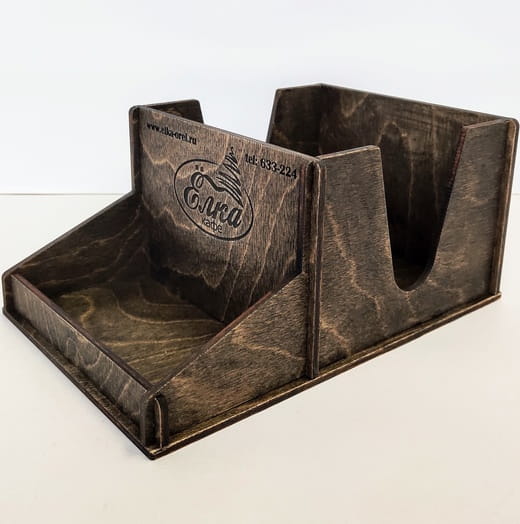 Laser Cut Wooden Table Organizer Napkin and Spice Holder