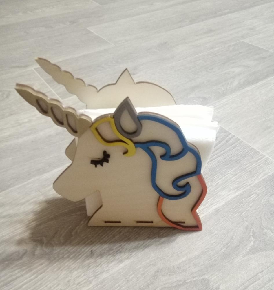 Laser Cut Wooden Unicorn Napkin Holder