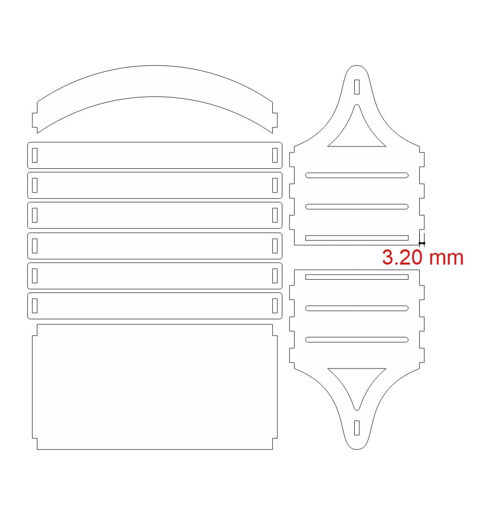 Laser Cut Wooden Napkin Basket with Handle
