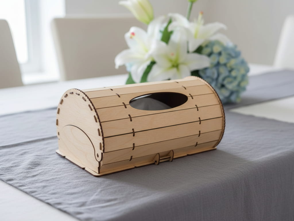 Laser Cut Treasure Chest Themed Tissue Box