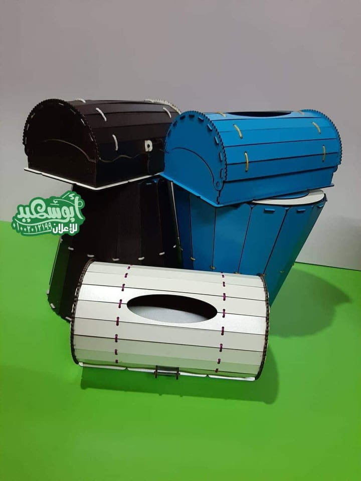 Laser Cut Treasure Chest Themed Tissue Box