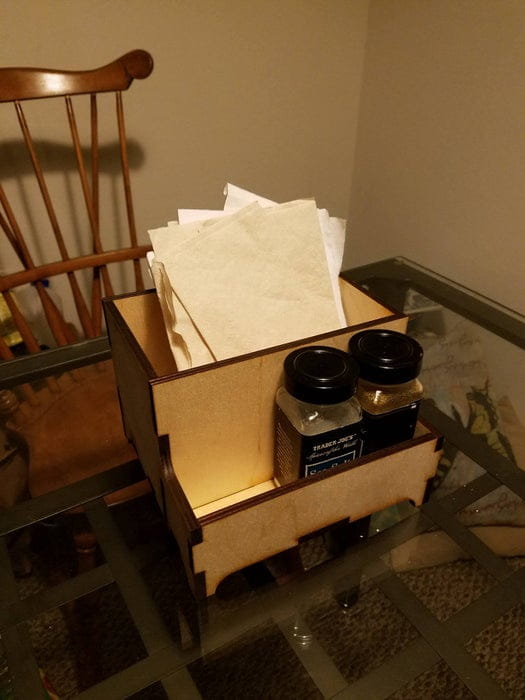 Laser Cut Wooden Napkin and Condiment Holder