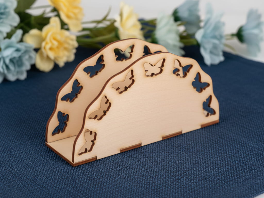 Laser Cut Butterfly Themed Napkin Holder