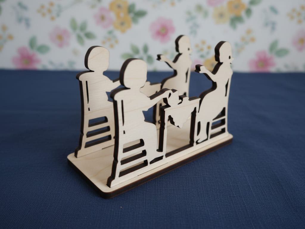 Laser Cut Decorative Couple Napkin Holder