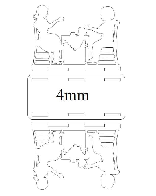 Laser Cut Decorative Couple Napkin Holder
