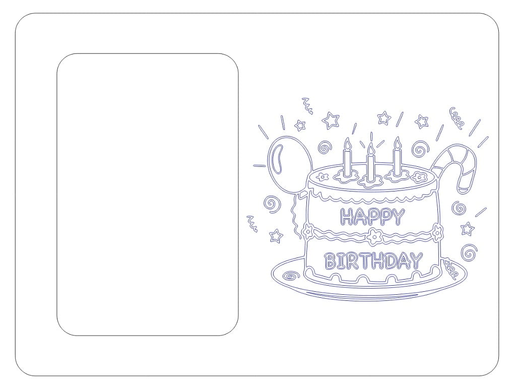 Laser Cut Birthday Wishes Wooden Photo Frame