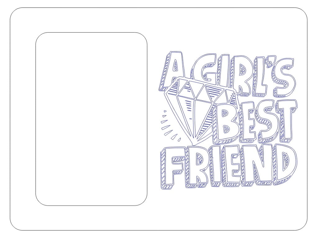 Laser Cut Wooden A Girl’s Best Friend Engraved Photo Frame